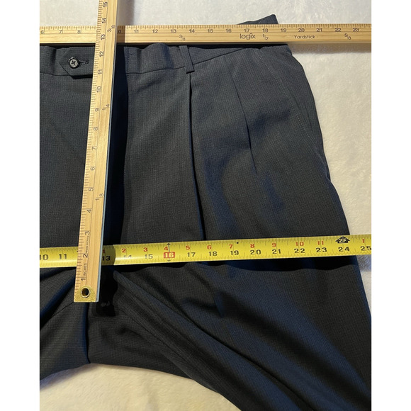 Hart Schaffner Marx 44L 37x32 Solid Navy Blue Nailhead Quality 2 Piece Suit - Picture 14 of 16